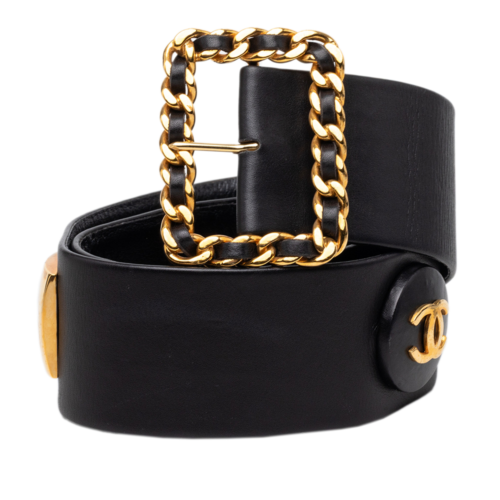 Pre-Loved Chanel CC Lambskin Chain Buckle Charm Belt